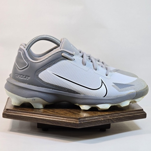 Nike Mike Trout Baseball Cleats Shoes Youth 6Y White Gray Molded MCS CZ5912-001 - Picture 1 of 10